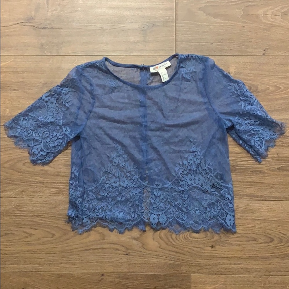Sheer blue blouse